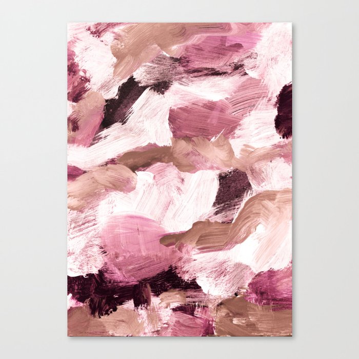 Abstract Painting Vi Coffee And Rose Canvas Print By