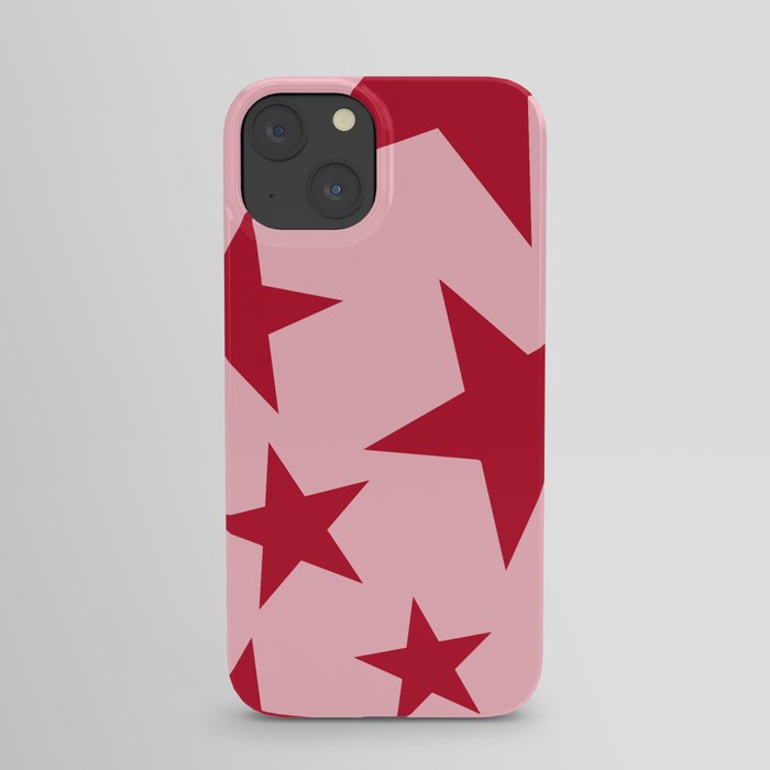 Cherry Red Big Ol' Stars iPhone Case