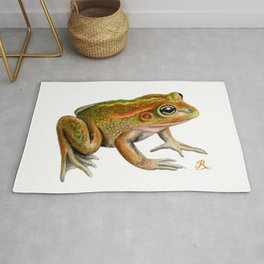 Australian Growling Grass Frog - Original artwork by Ronelle Designs Rug