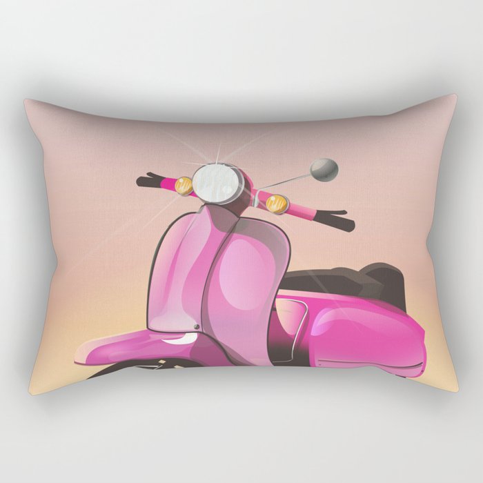 Procida Italy scooter vacation poster Rectangular Pillow