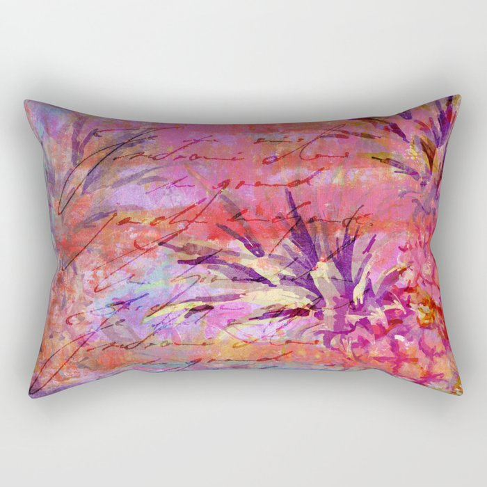 Pineappel tropical fruit colorful illustration Rectangular Pillow