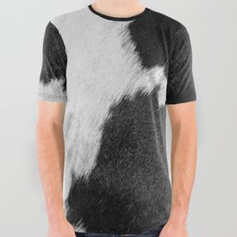 Black and White Cow Skin Print All Over Graphic Tee
