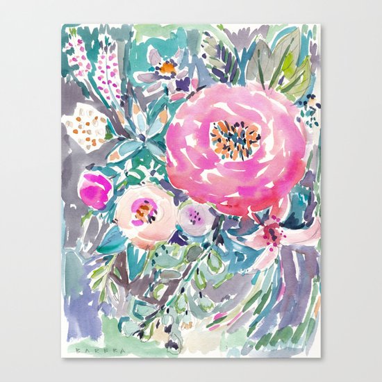 Wild Peony Floral Canvas Print