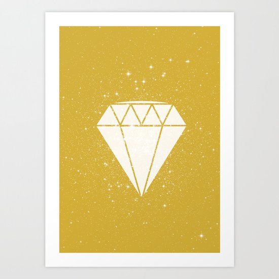 Space Diamond (gold) Art Print