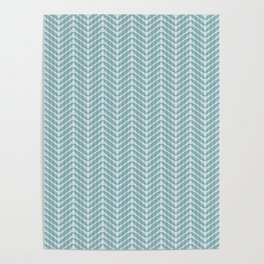 Aqua Frond Layers Small Poster