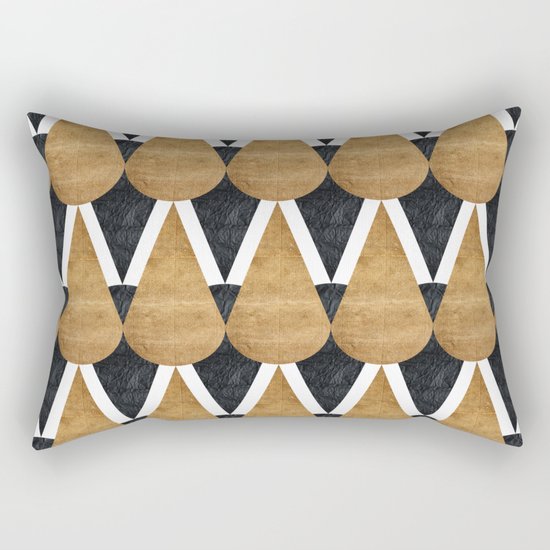 RainDrops Black & Gold Rectangular Pillow