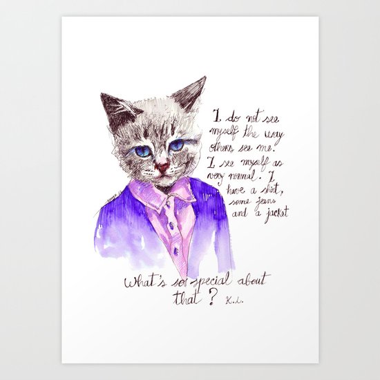 Fashion Mr. Cat Karl Lagerfeld and Chanel Art Print