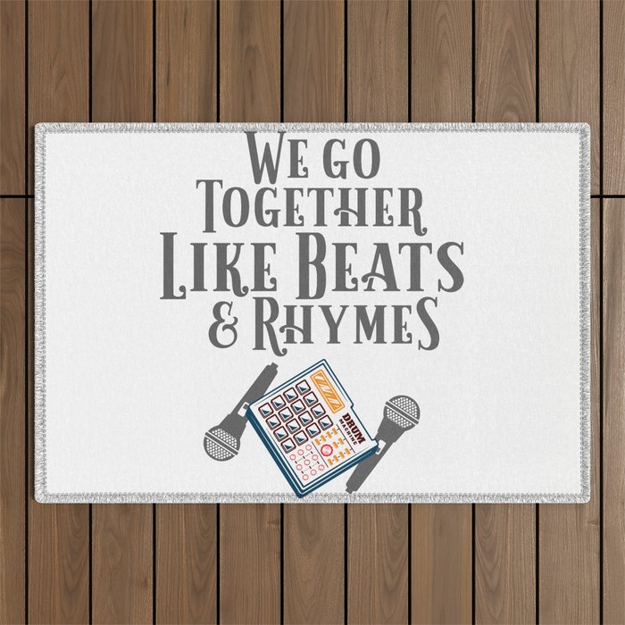 We Go Together Like Beats and Rhymes, Drum Machine and Microphone Unisex T-Shirt Outdoor Rug