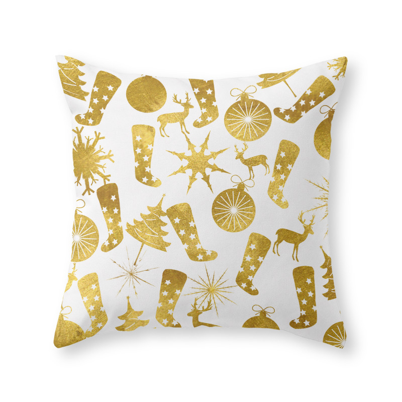Gold Christmas Decorations Throw Pillow by nlmiller07art