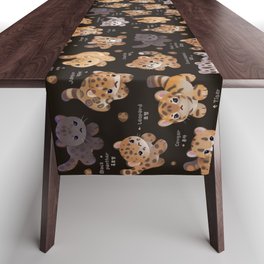 The year of big cat cubs - dark Table Runner