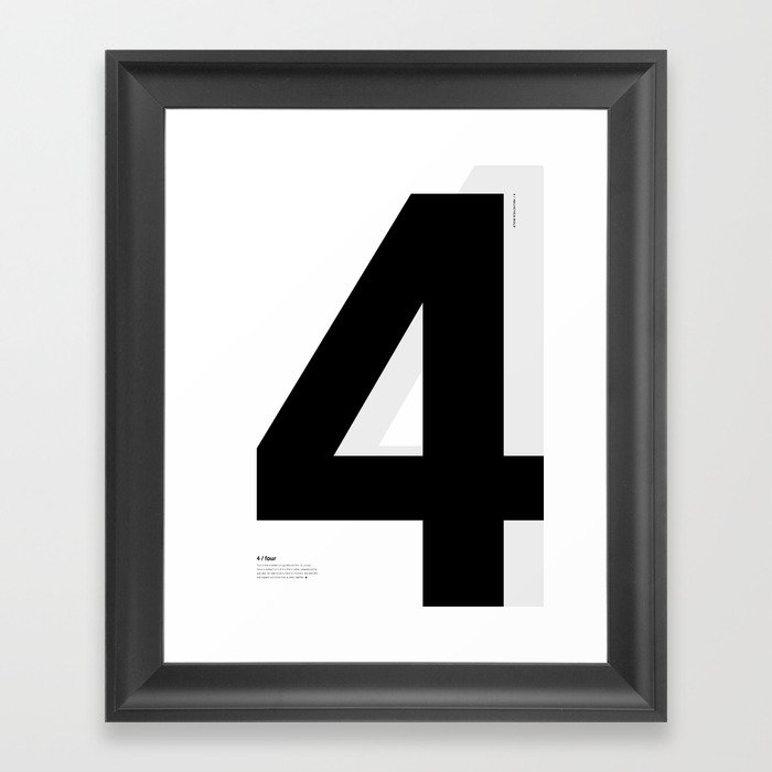 Helvetica #4 Number Study Framed Art Print