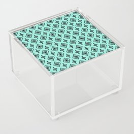 Seafoam and Black Native American Tribal Pattern Acrylic Box