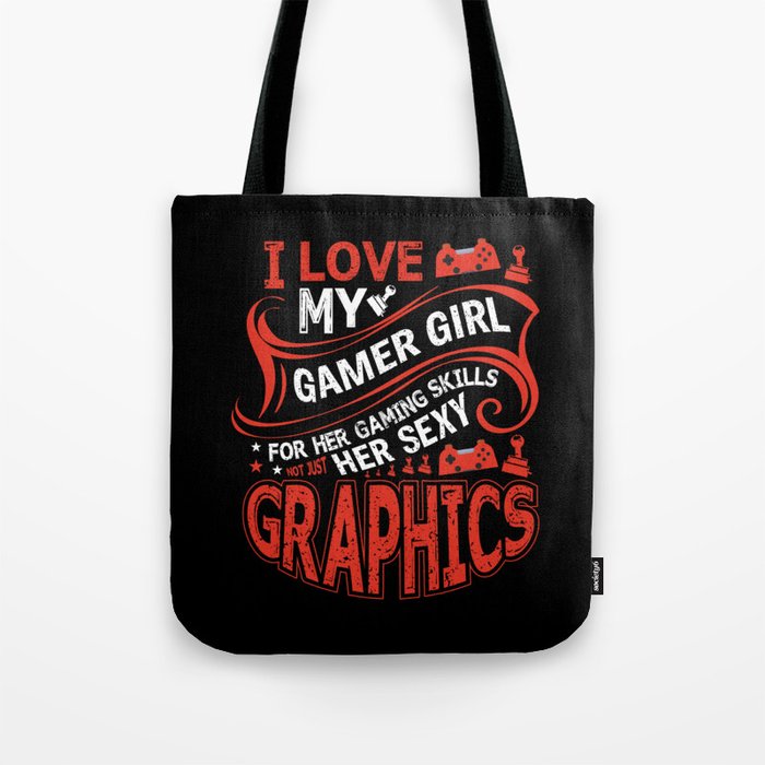 Funny Gamer Girlfriend Quote Vintage Tote Bag