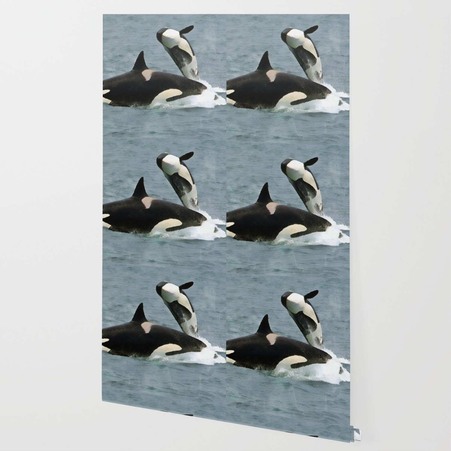 Playful Orcas Wallpaper By Celestialtidings Society6