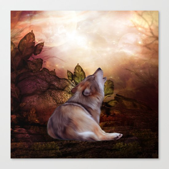 Awesome wolf Canvas Print
