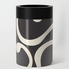  Reto Abstract Curvy lines pattern - Beige and Black Olive Can Cooler