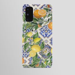 Sicilian Citrus, Mediterranean tiles & vintage lemons & orange fruit pattern Android Case