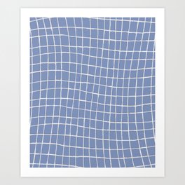 Wavy Grid, Beige Stripes Pattern Art Print