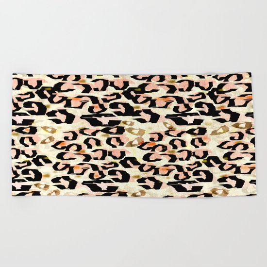 Abstract Leopard Print Beach Towel