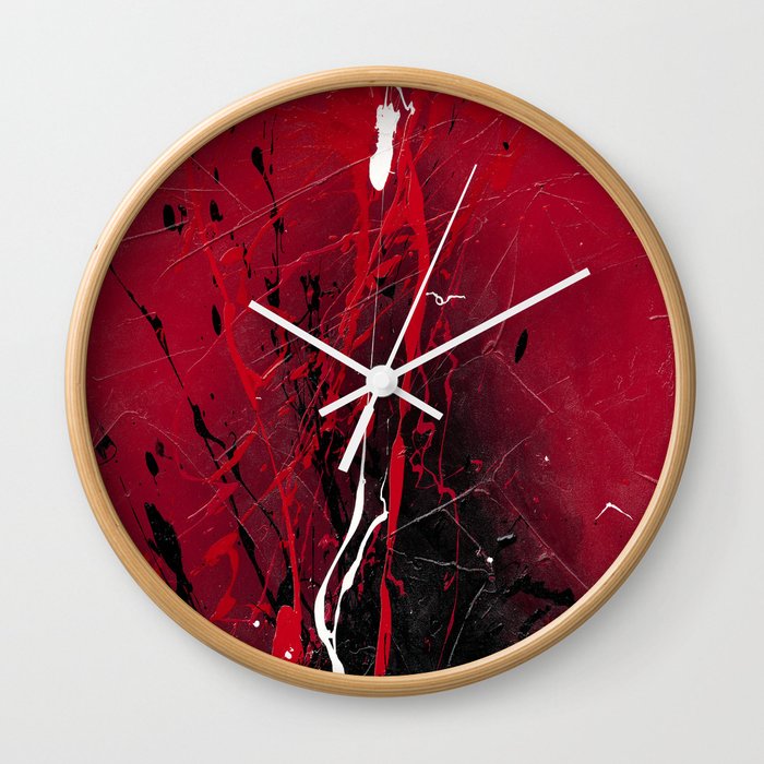 Rising Black And Red Abstract Splash Painting By Rasko Wall