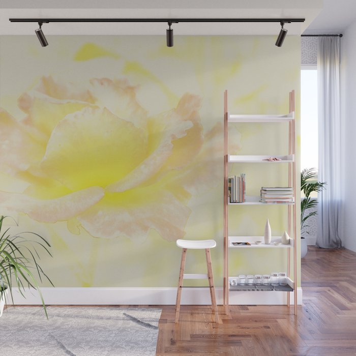 Wall Mural Blooming rose in golden yellow by ARTbyJWP | Society6