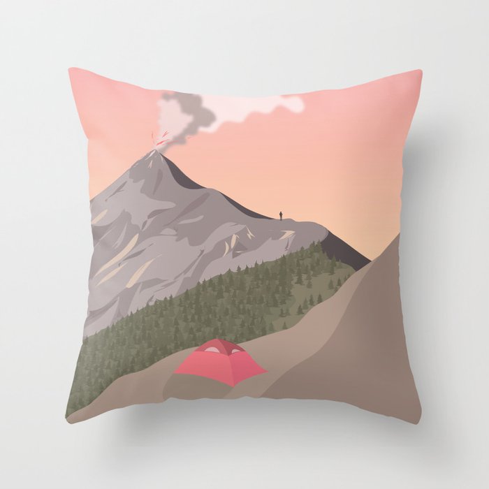 Sunset at Volcan de Fuego, Guatemala Throw Pillow
