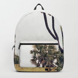70s collection | palm trees Backpack | Yellow, Palms, Sculptural, Photo, Negativespace, Retro, Green, Palmtree, Adventure, India 