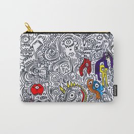 Pattern Doddle Hand Drawn  Black and White Colors Street Art Carry-All Pouch