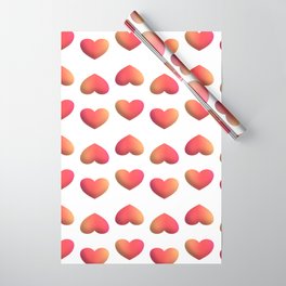 3D Gradient Heart Shape Seamless Pattern Wrapping Paper