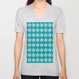 Flower Pattern Design V Neck T Shirt