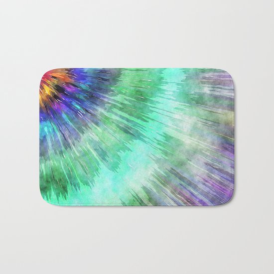 Colorful Tie Dye Watercolor Bath Mat