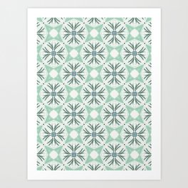 Makani long green leaves pattern Art Print | Digital, Botanical, Graphicdesign, Floral, Pattern, Green, Longleaves 
