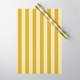 [ Thumbnail: Goldenrod and Pale Goldenrod Colored Striped Pattern Wrapping Paper ]