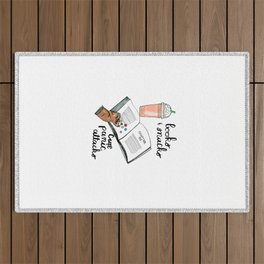 Books & snacks cure panic attacks Outdoor Rug