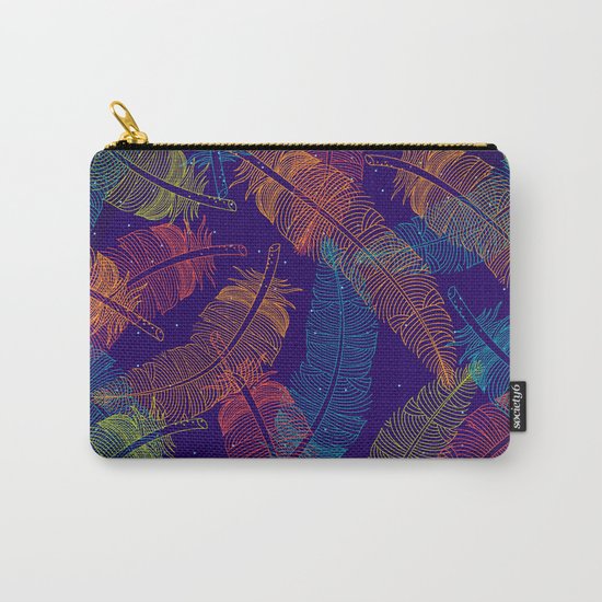 Neon Feathers Carry-All Pouch