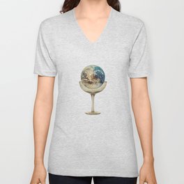 Earth in a Glass V Neck T Shirt