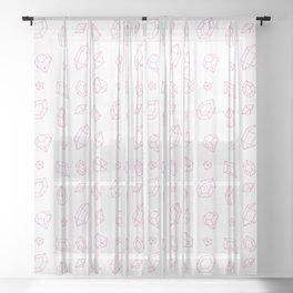 Pink Gems Pattern Sheer Curtain