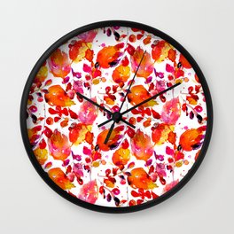 Vintage watercolor autumn leaves Wall Clock