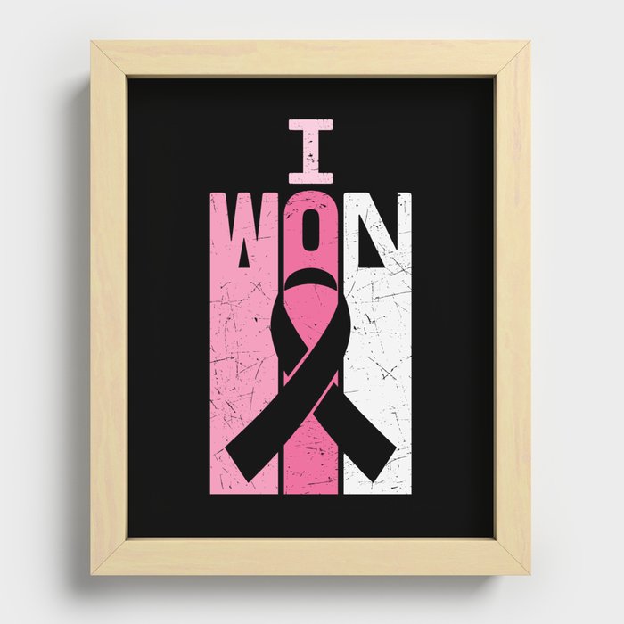 I Won Breast Cancer Awareness Recessed Framed Print