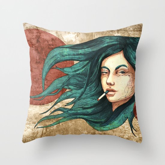 "Lune Dust" by carographic Throw Pillow