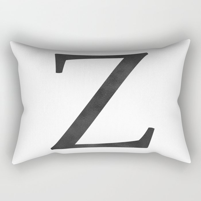 Letter Z Initial Monogram Black And White Rectangular Pillow By