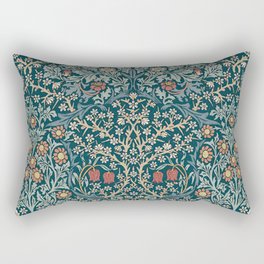 William Morris Vintage Blackthorn Indigo Blue 1892 Rectangular Pillow