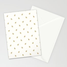Gold Watercolour Bee Print Stationery Card