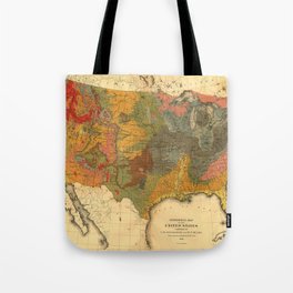 Vintage United States Geological Map Tote Bag