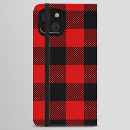Red Lumberjack Pattern iPhone Wallet Case