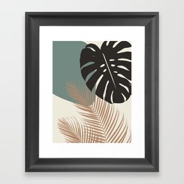 Minimal Monstera Palm Finesse #1 #tropical #decor #art #society6 Framed Art Print