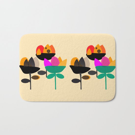 Three Flowers Bath Mat
