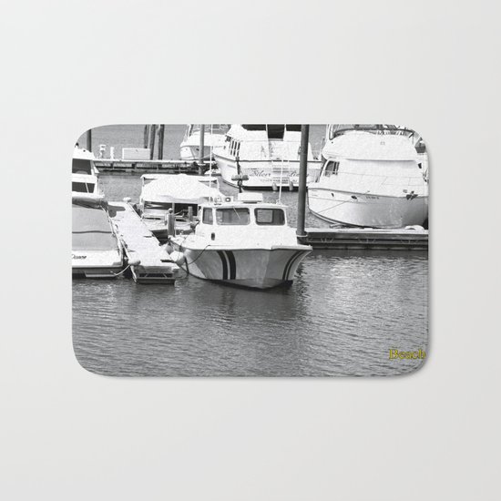 Boats BW Bath Mat