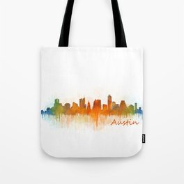 Austin Texas, City Skyline, watercolor  Cityscape Hq v3 Tote Bag