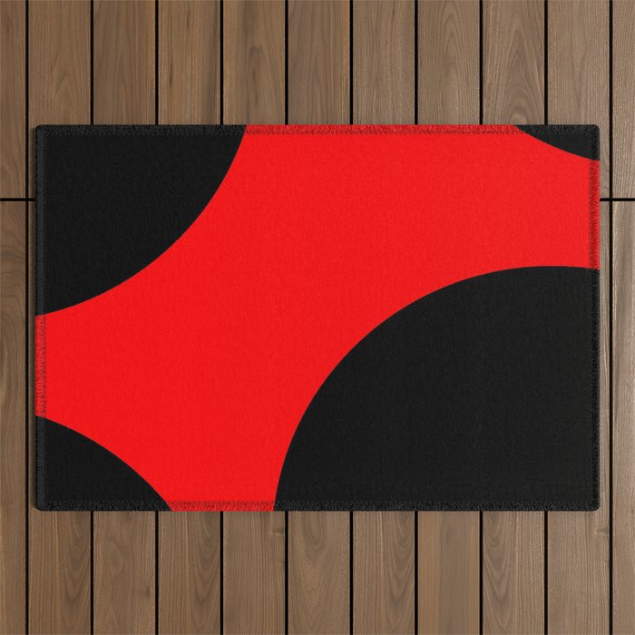 Wild Abstraction 10- red and black Outdoor Rug